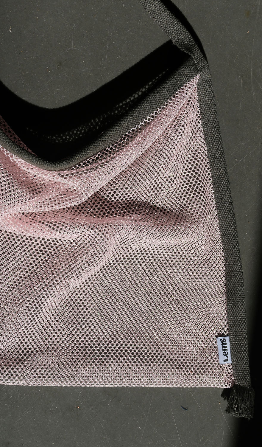 Khaki - Light Pink Mesh Bag