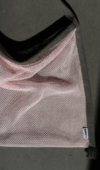 Khaki - Light Pink Mesh Bag