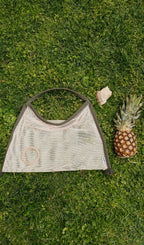 Khaki - Light Pink Mesh Bag
