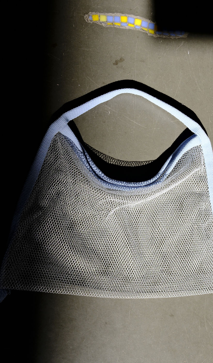 Silver - Baby Blue Mesh Bag
