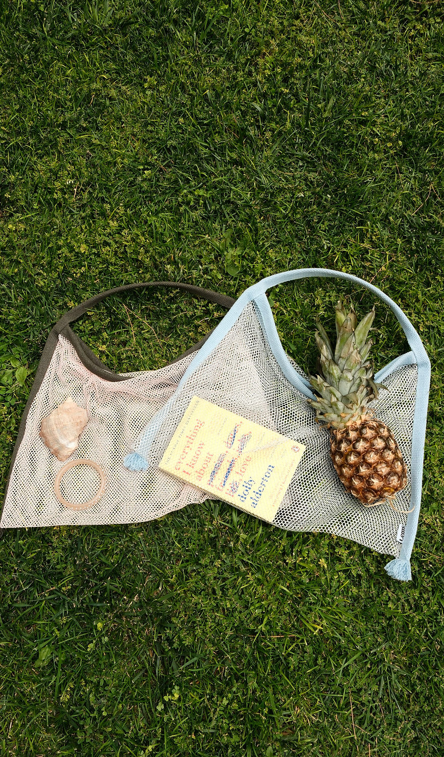 Khaki - Light Pink Mesh Bag