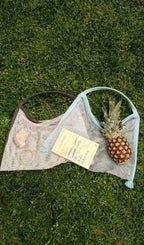 Khaki - Light Pink Mesh Bag