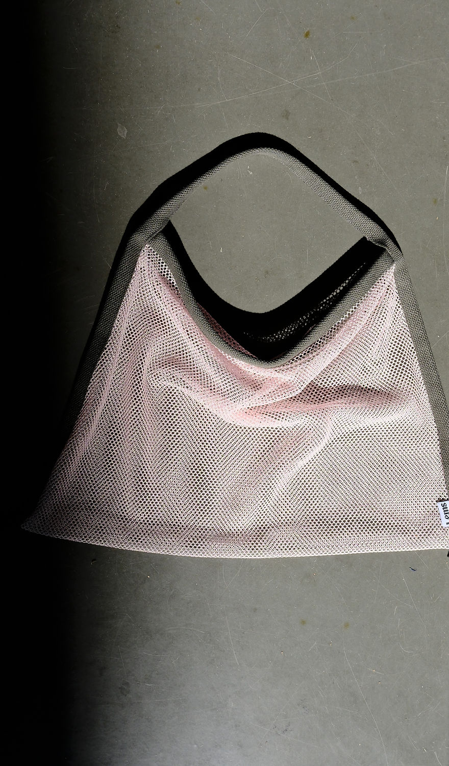 Khaki - Light Pink Mesh Bag