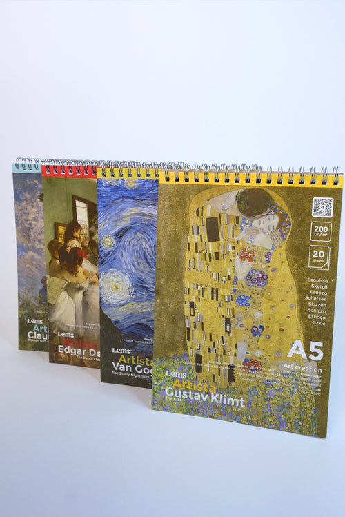 Artista A5 4'lü Set - Mona Lisa, Monet, Degas, Klimt Eskiz Defterleri Sketchbooks