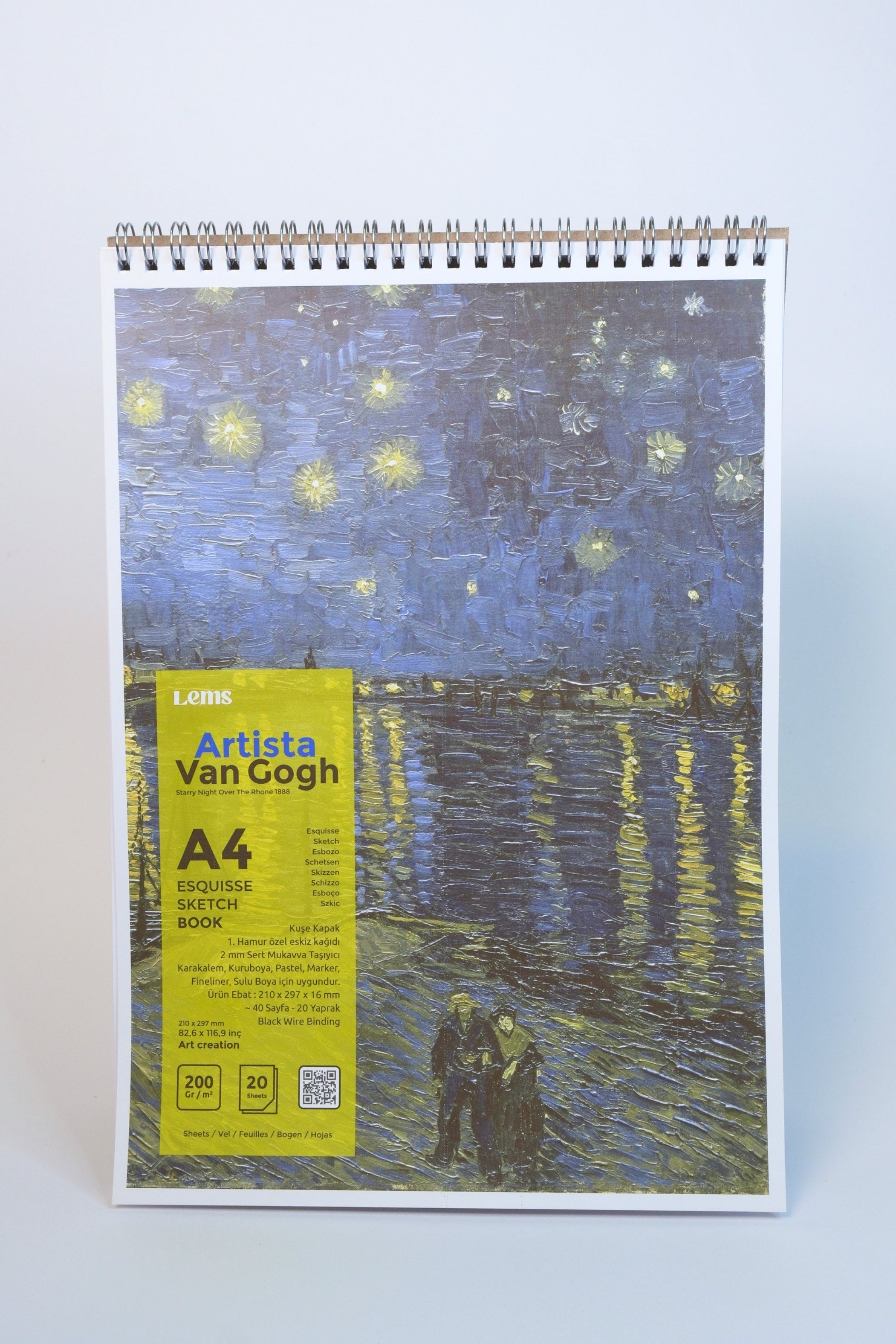 Artista Van Gogh - Starry Night Over The Rhone A4 200gr. Eskiz Defteri