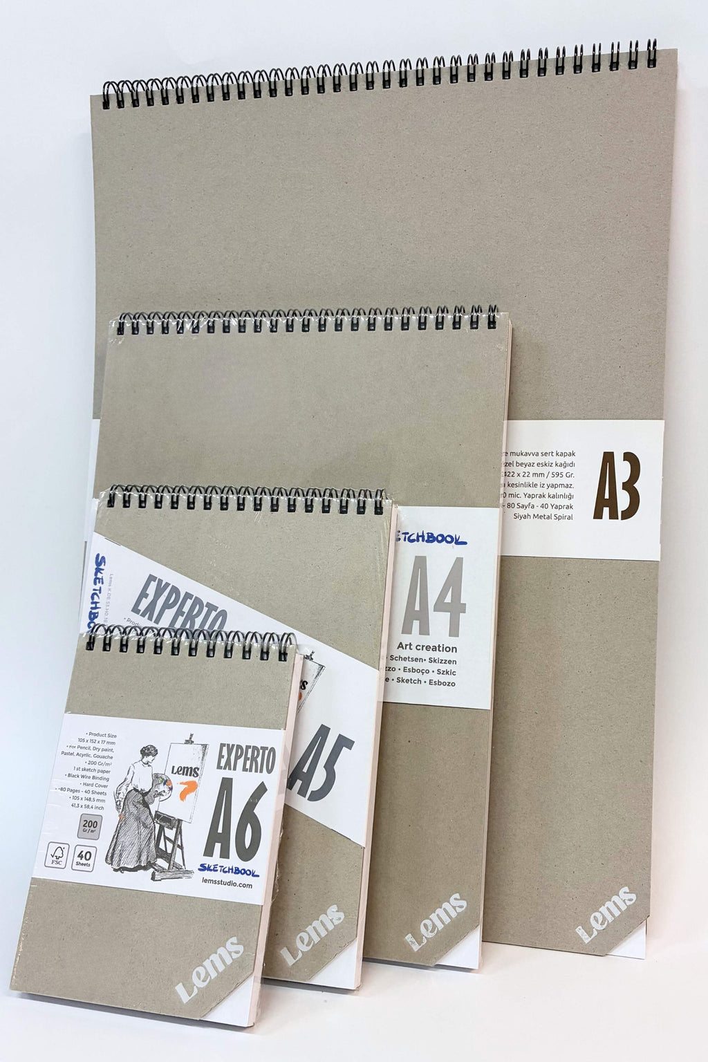 EXPERTO 4LÜ Set A3-A4-A5-A6 Eskiz Defteri