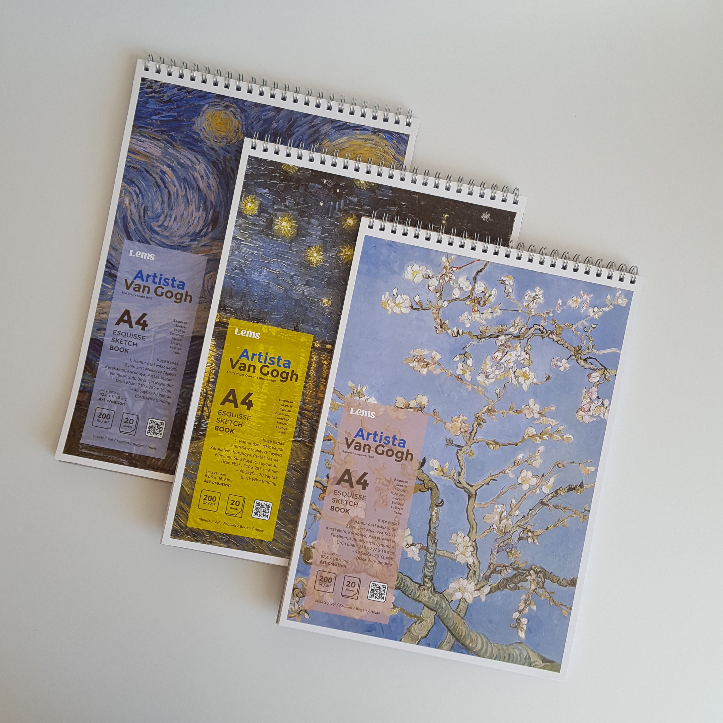 Artista Van Gogh A4 200gr 3'lü SET Eskiz Defterleri