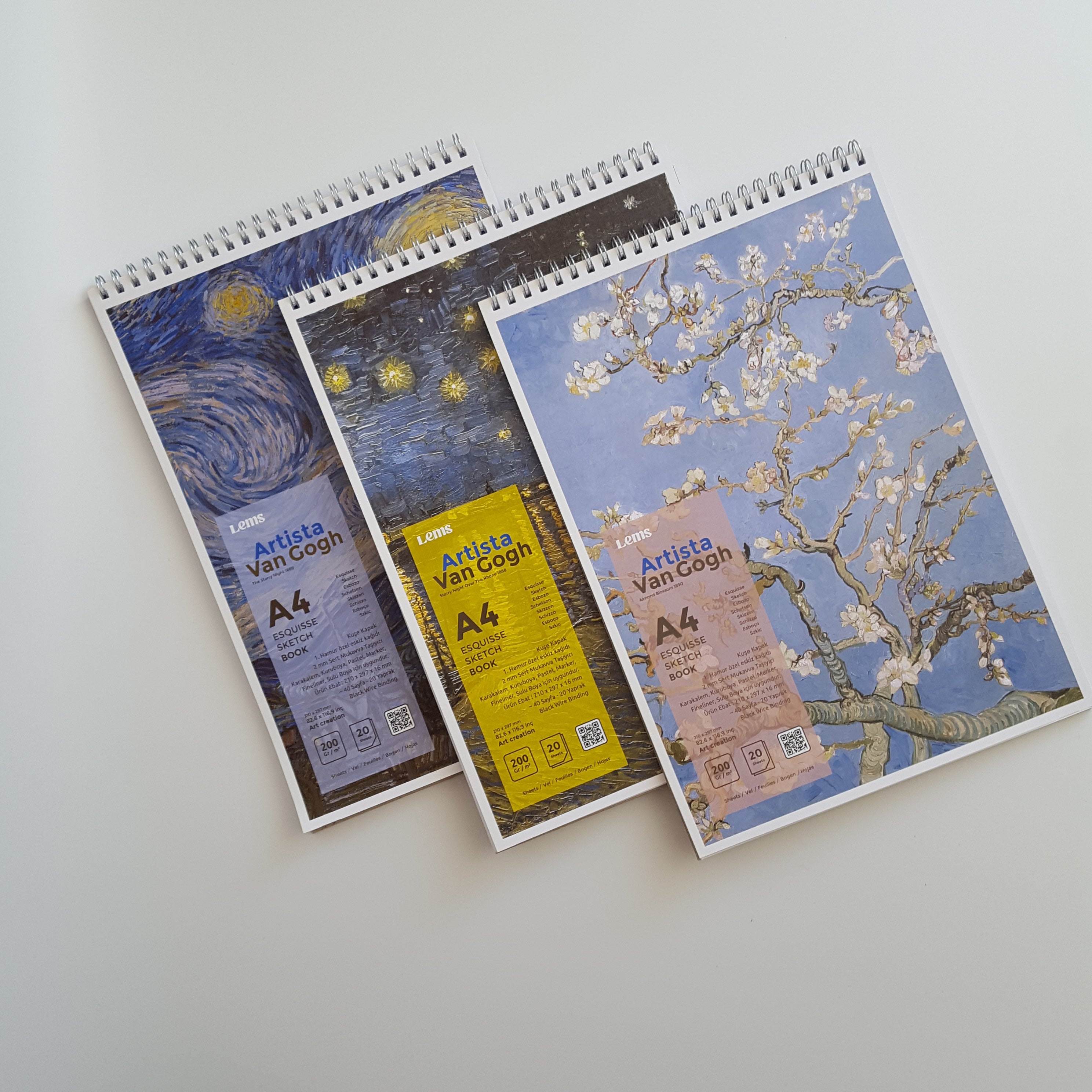 Artista Van Gogh A4 200gr 3'lü SET Eskiz Defterleri