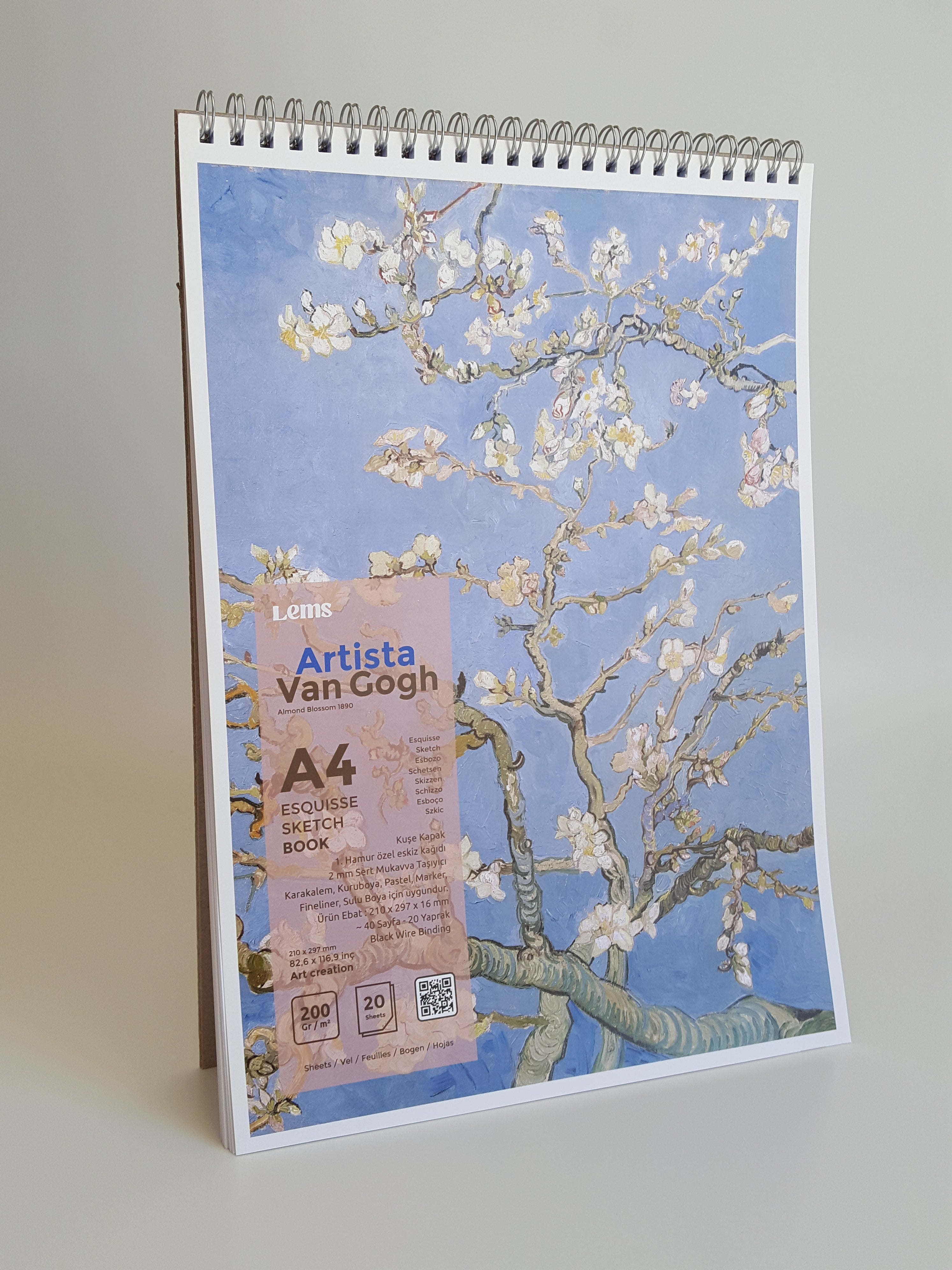 Artista Van Gogh - Almond Blossom A4 200gr. Eskiz Defteri