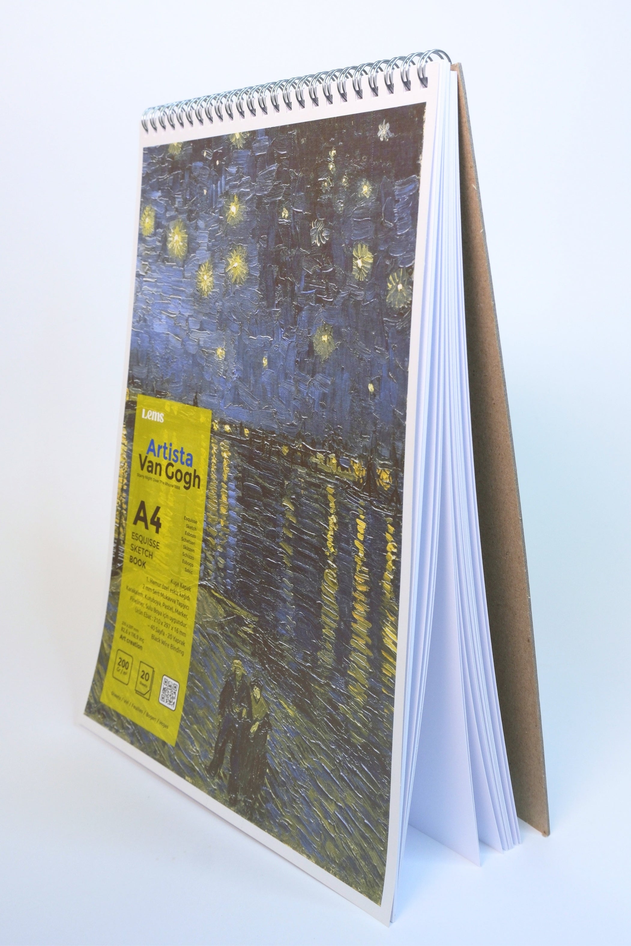 Artista Van Gogh - Starry Night Over The Rhone A4 200gr. Eskiz Defteri
