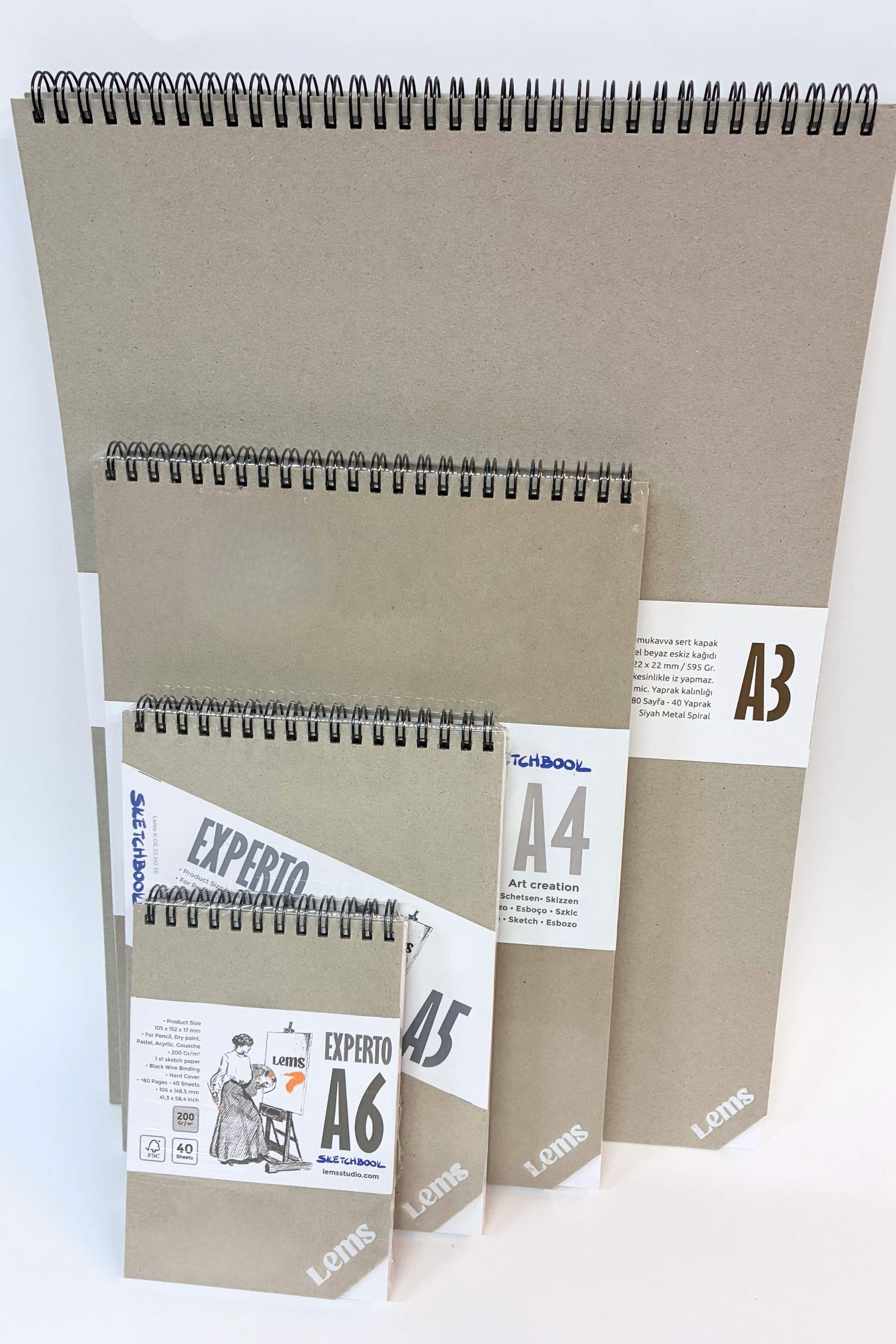 EXPERTO 4LÜ Set A3-A4-A5-A6 Eskiz Defteri