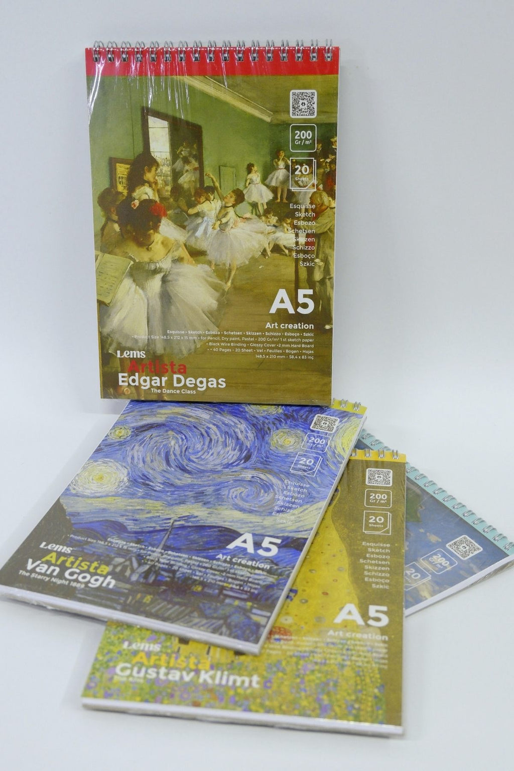 Artista A5 4'lü Set - Mona Lisa, Monet, Degas, Klimt Eskiz Defterleri Sketchbooks