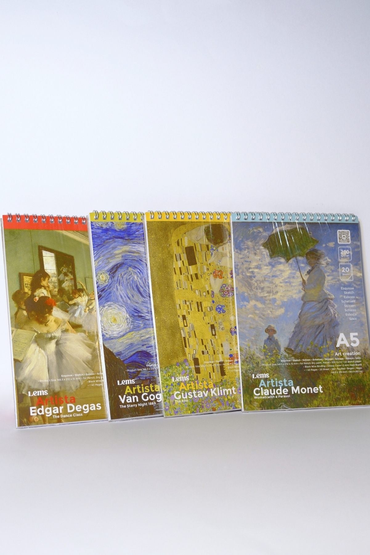 Artista A5 4'lü Set - Mona Lisa, Monet, Degas, Klimt Eskiz Defterleri Sketchbooks