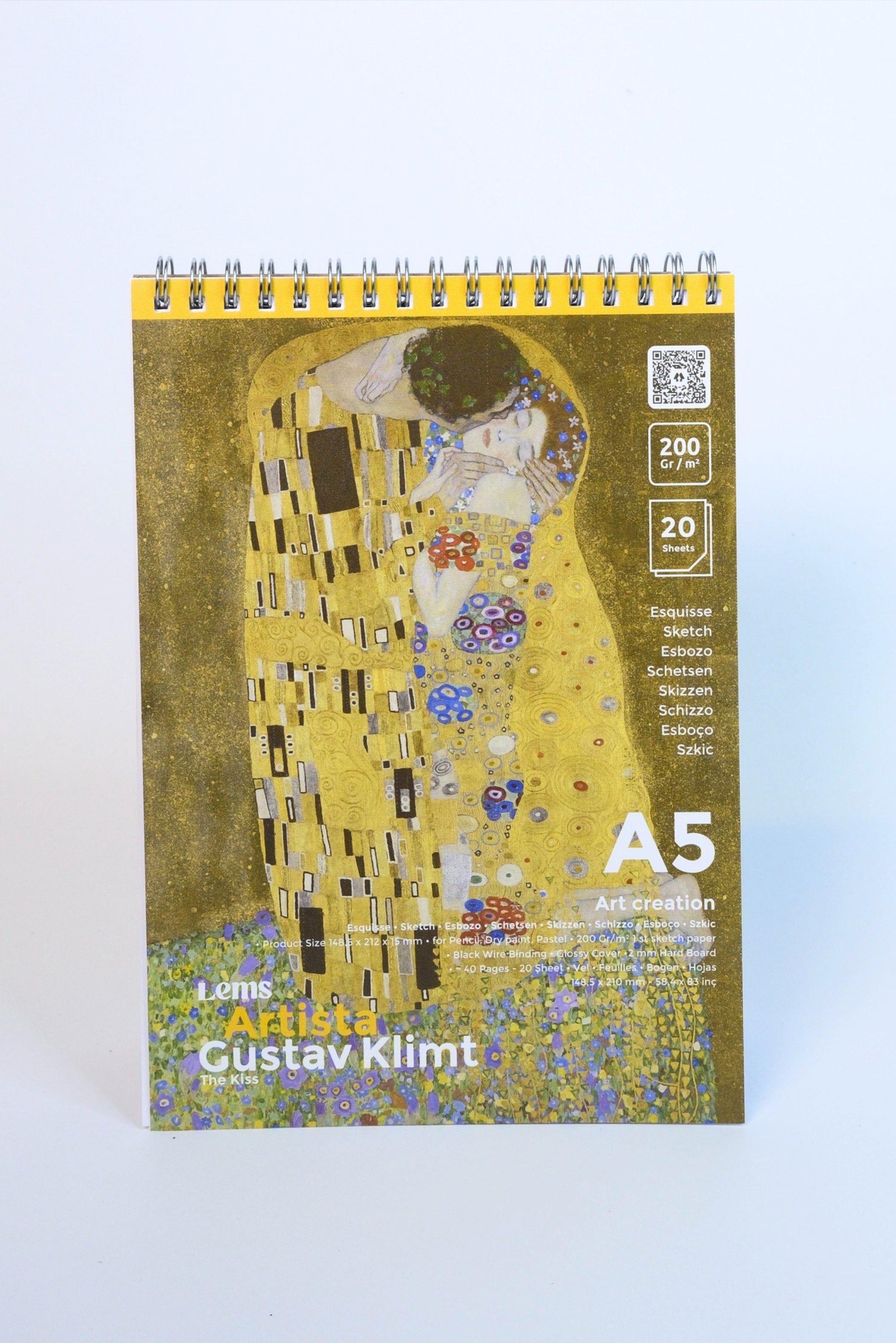 Artista Gustav Klimt - The Kiss 200 Gr. A5 Eskiz Defteri