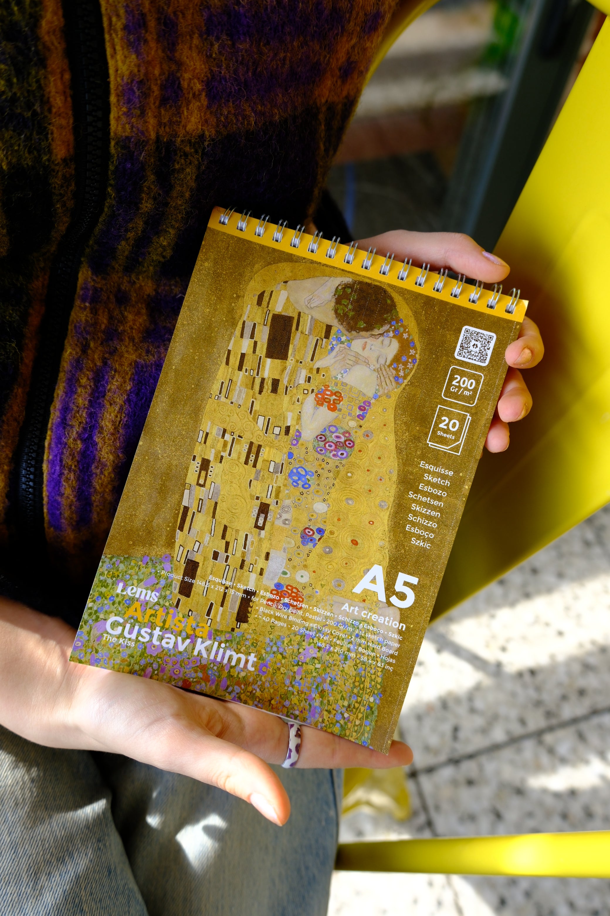 Artista Gustav Klimt - The Kiss 200 Gr. A5 Eskiz Defteri