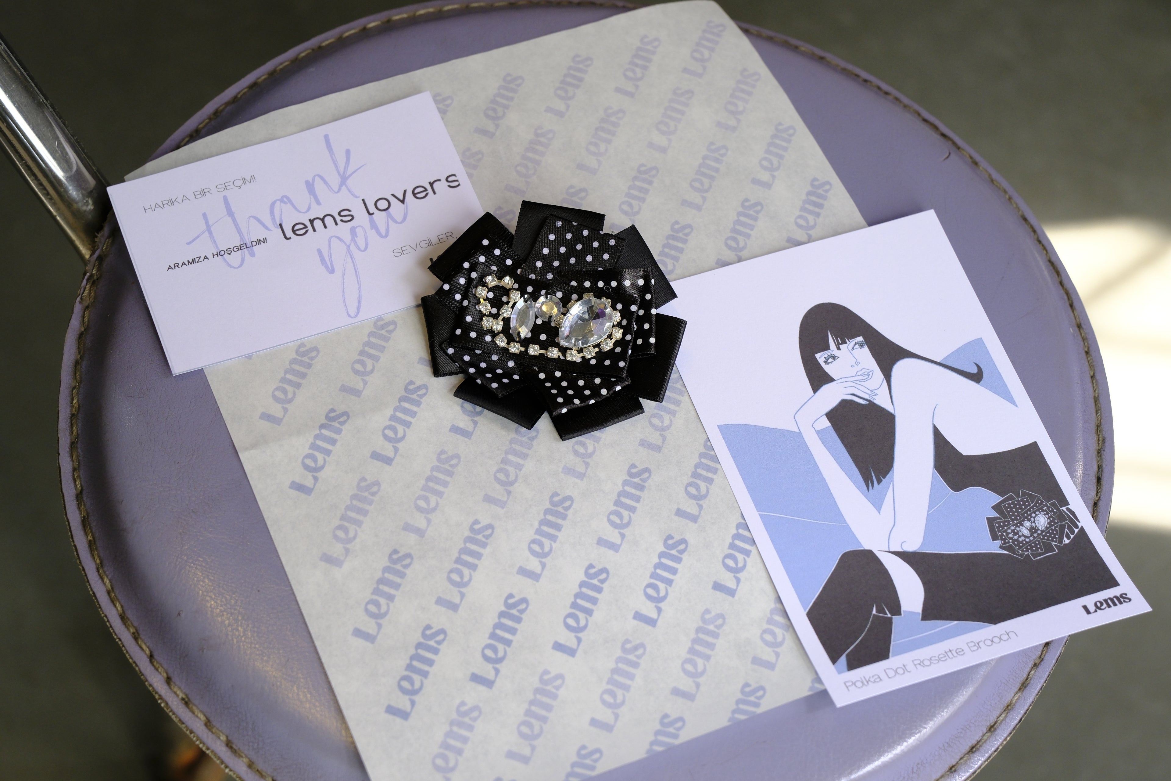 Polka Dot Rosette Brooch