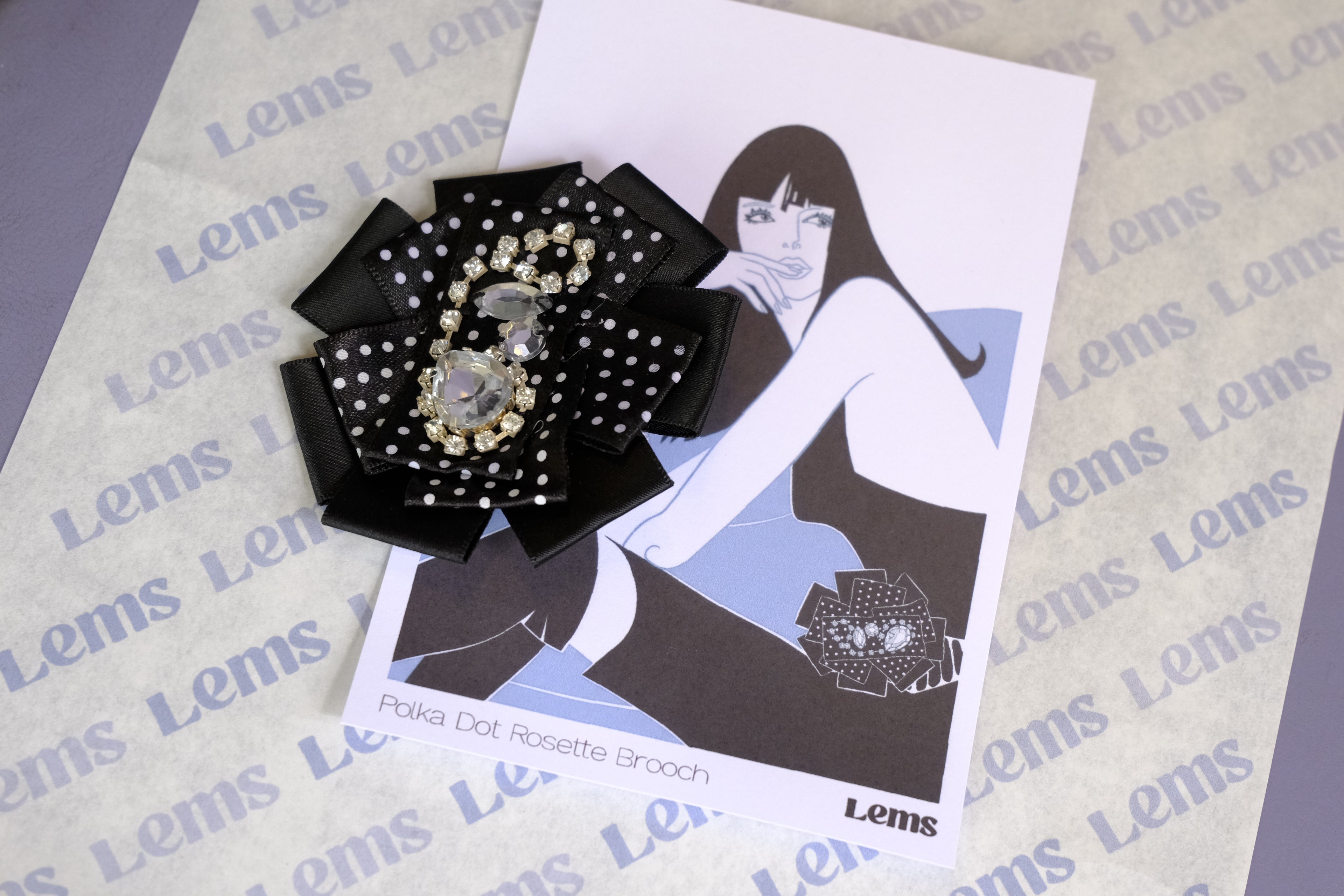 Polka Dot Rosette Brooch