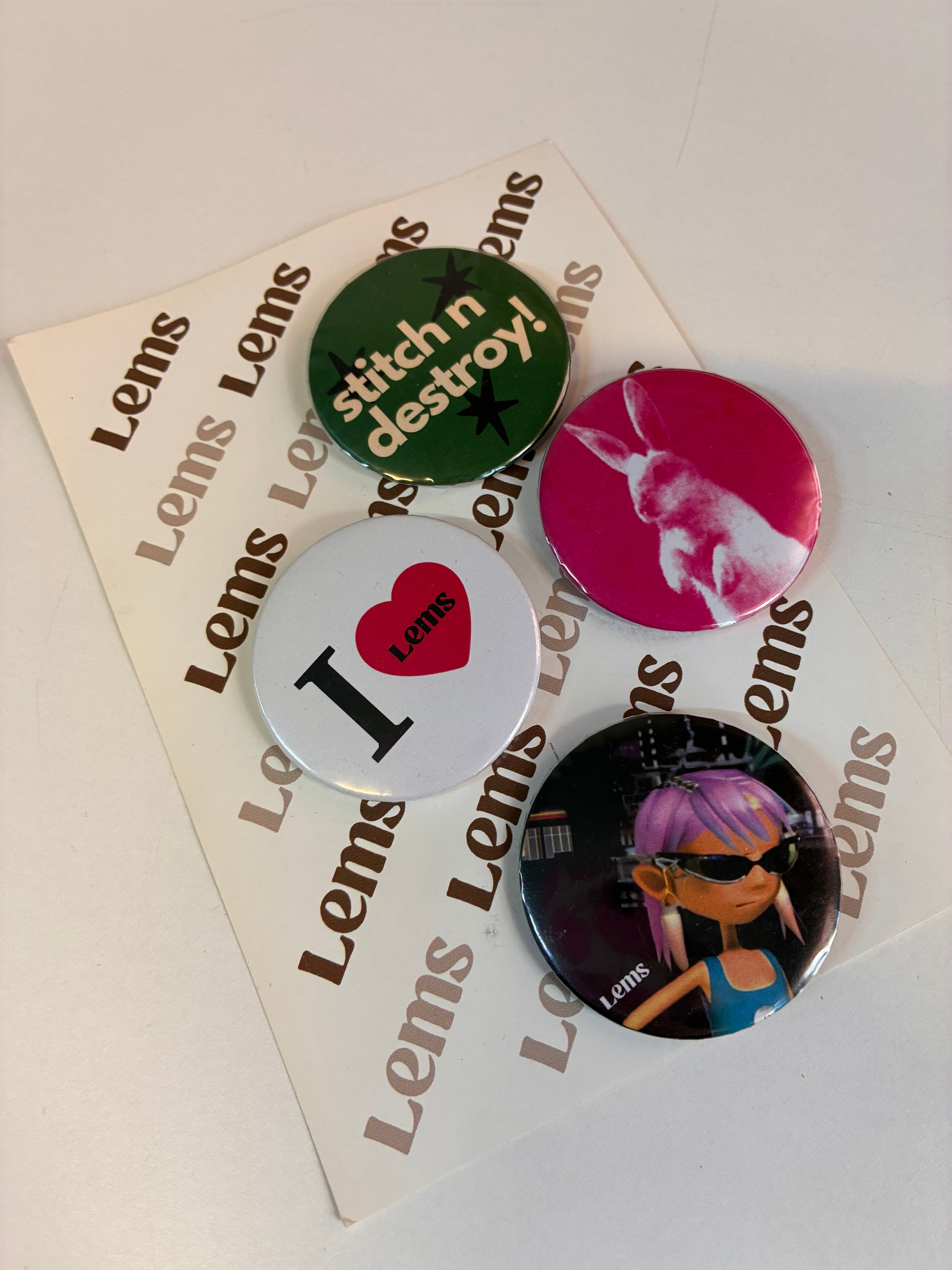 Lems 4lü Pin Rozet Set