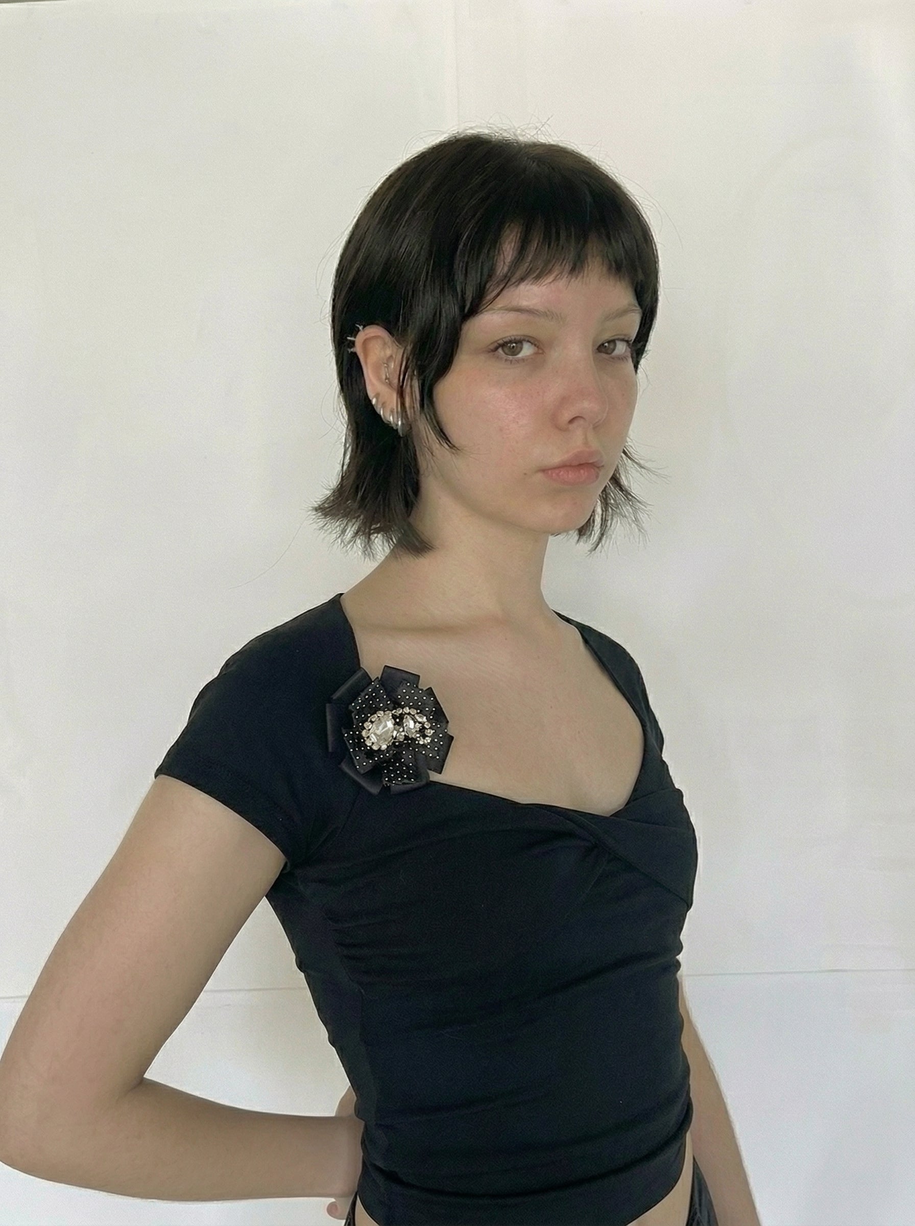 Polka Dot Rosette Brooch